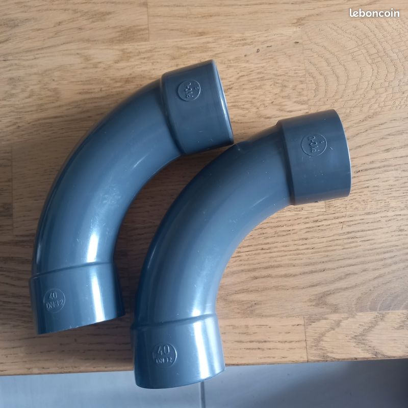 2 coudes pvc grand rayon de 40 ff - Bricolage