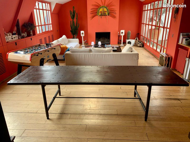 Grande table industrielle en acier / fonte (image 3)