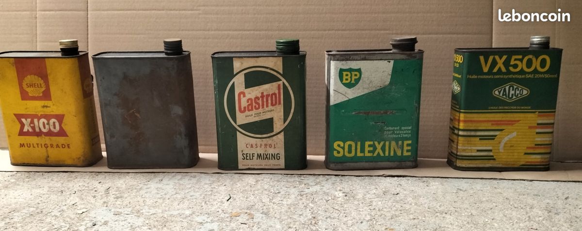 Lot de 5 anciens bidons d'huile pour collectionneur (image 2)
