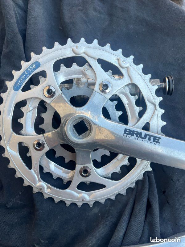 Pédalier vélo de route Sunrace double plateau 50/34 170 mm argent