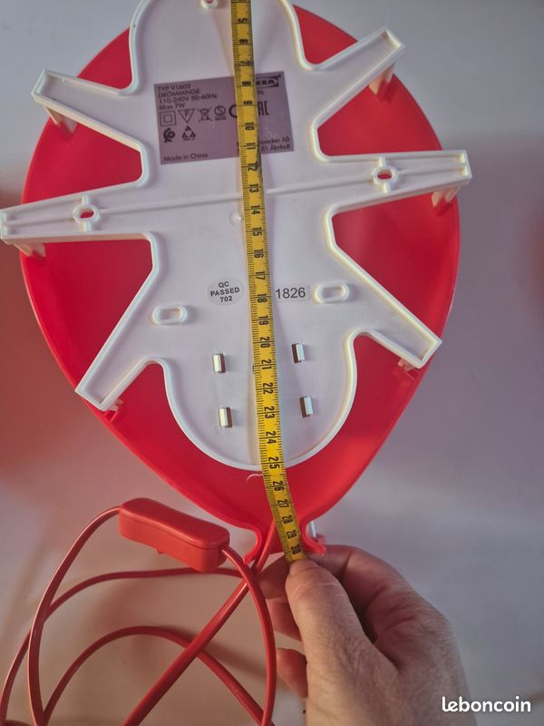 Lot de 3 luminaires applique ballon rouge ikea dromminge année 90 vintage (image 4)