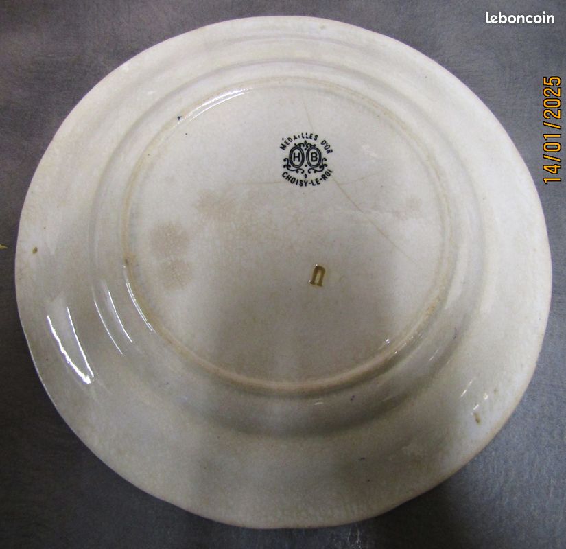 4 rares assiettes parlantes médaille d'or HB Choisy le roi monuments de paris XIX ieme siècle (image 8)