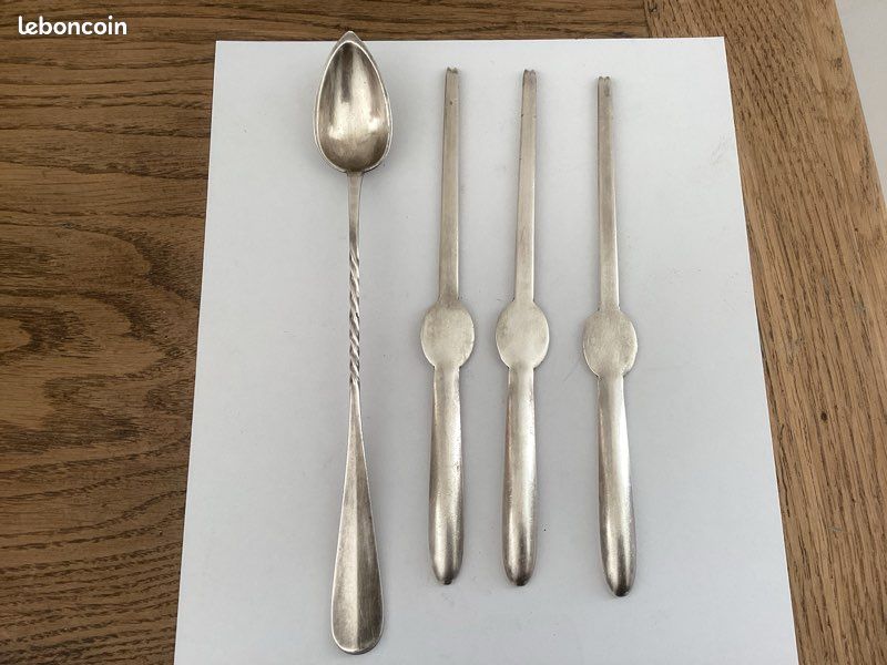 Lot De 11 Curettes à Crustacés En Métal Argenté - Marque Grasou, Occasion