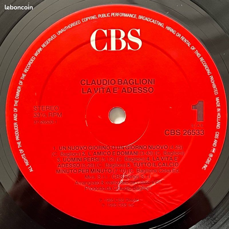 LP12" de Cláudio Baglioni (image 5)