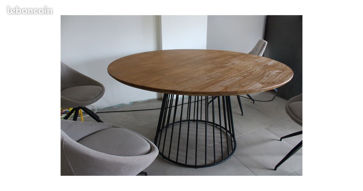Ensemble de meubles style scandinave/bohème – Meuble TV, Table à manger + 4 chaises (image 6)