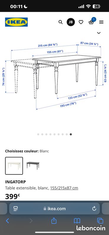 Table IKEA blanche (image 2)