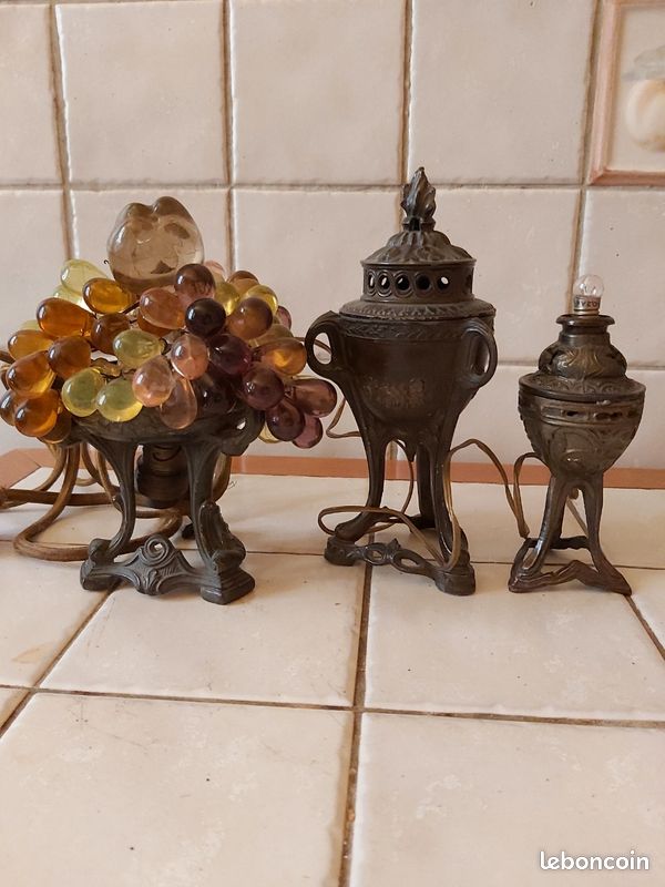 Lampe ancienne funéraire, bougie (image 3)