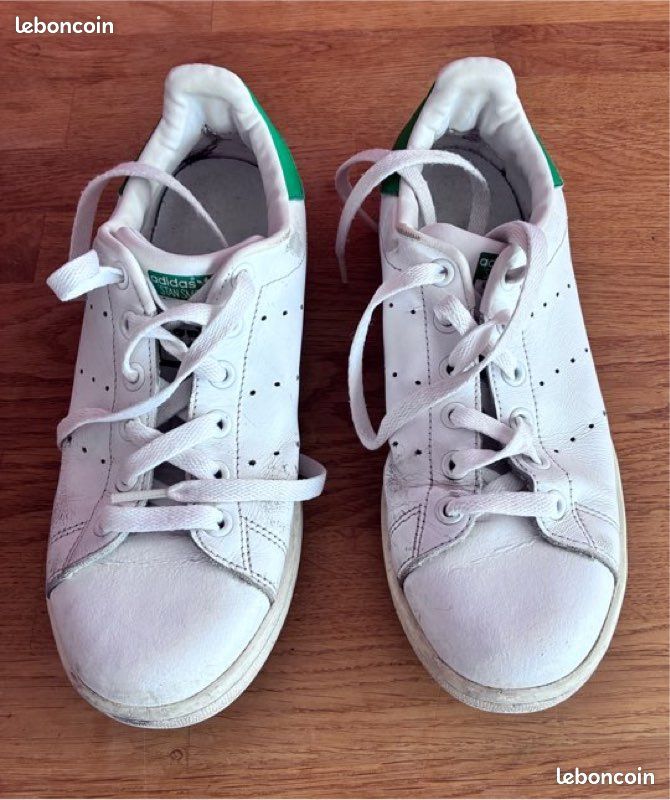 Baskets blanches adidas stan smith à lacets pointure 38 Chaussures