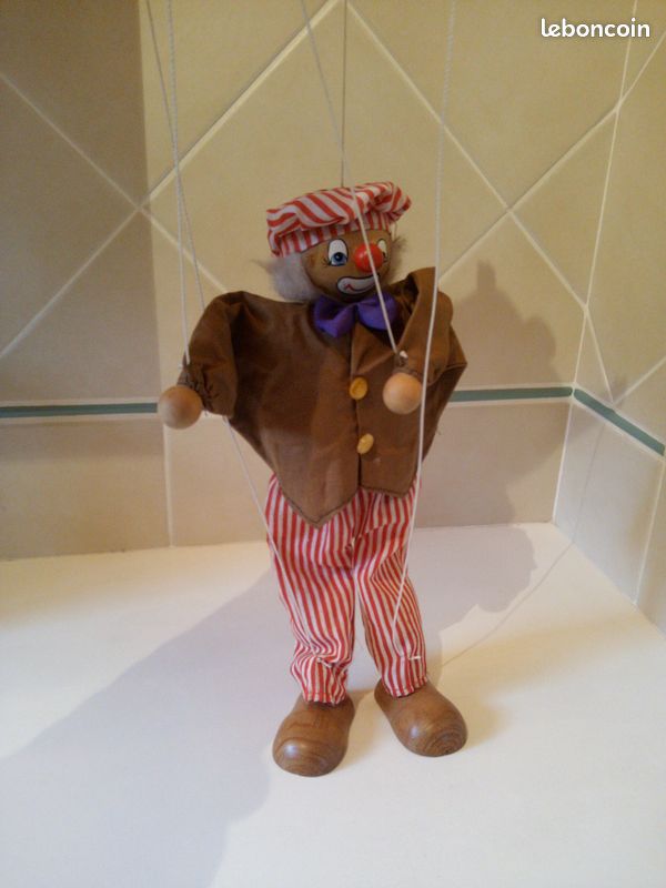 Marionnette à Fils Ancienne - Vielle Femme, Années 60, Très Bon état