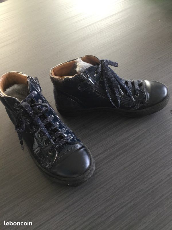 Bottines fille Romagnoli vernies bleues pointure 34 Chaussures