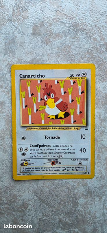 Canarticho 43/64 Neo Revelation Carte Pokémon (image 1)