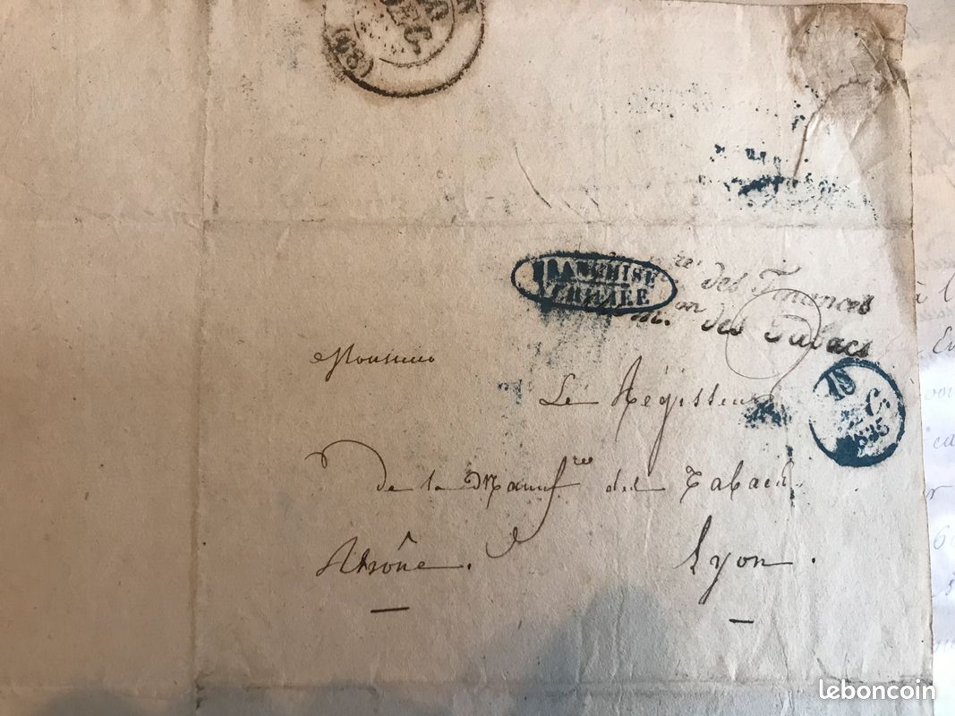 50 lettres administration des tabacs - manufacture tabac de Lyon 1813 à 1838 (image 6)