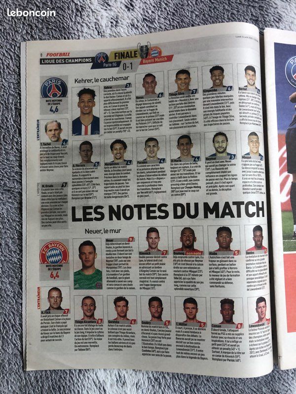 Journal L'Équipe Du 24 Août 2020 - PSG 0-1 Bayern Munich Finale Ligue Des Champions