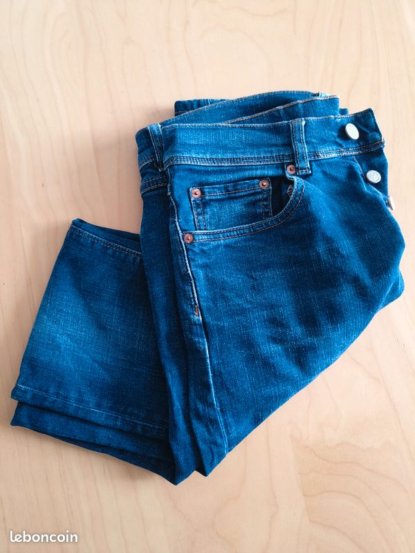 Jean Homme EST1972 Rare 8 Poches - Taille 34x32, Fermeture éclair Rouge, Occasion Très Bon état