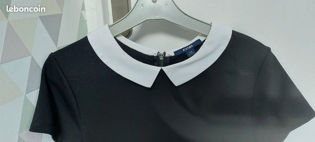 Robe Kiabi 12A noire col blanc (image 2)