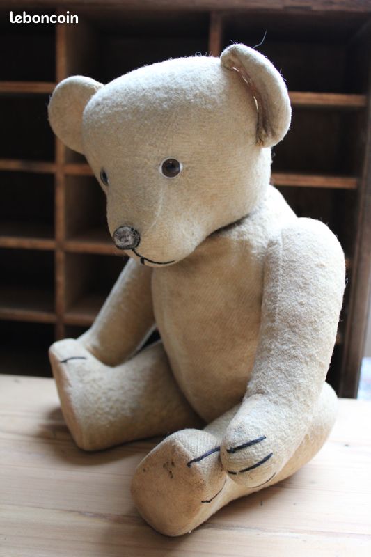 Ours Ancien Articulé 25 Cm - Yeux En Verre, Style Steiff, époque FADAP Pintel JPM
