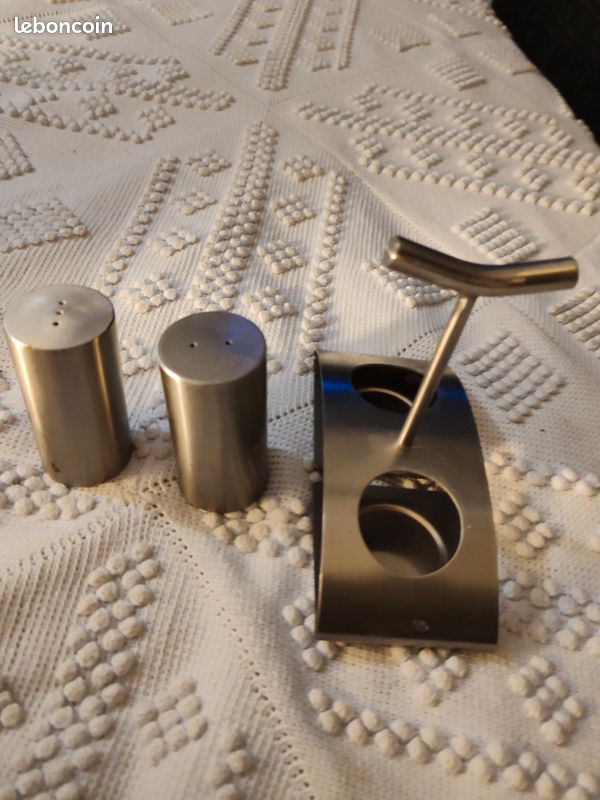Salière et poivrière métal chromé (image 3)