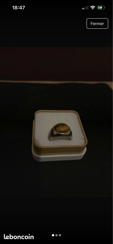 Bague homme argent œil de tigre (image 1)