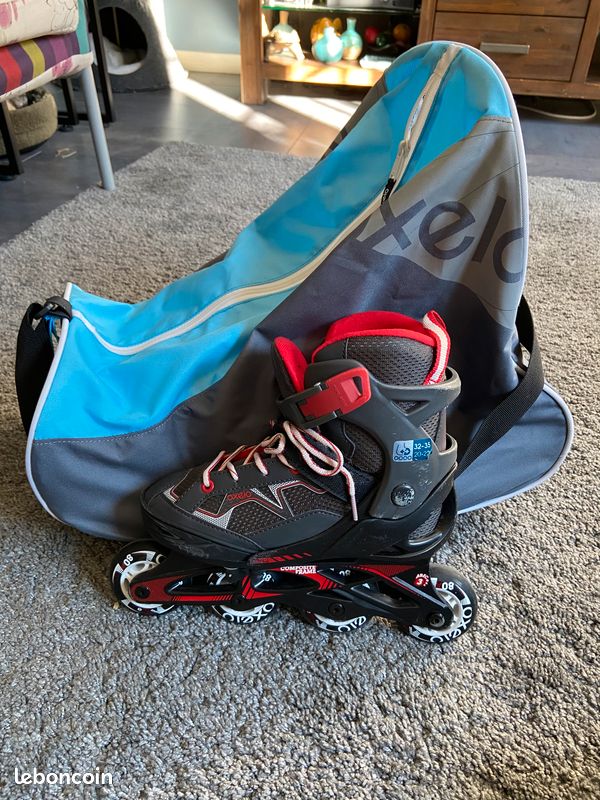 Rollers oxelo enfant taille 32-35 + sac + protections (image 1)