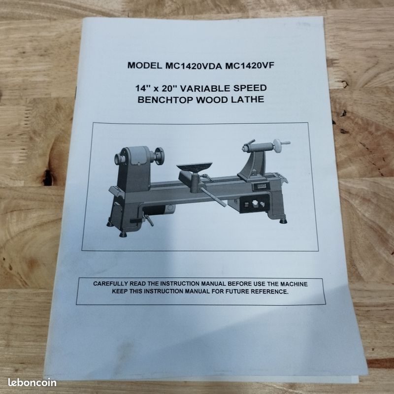 Tour à bois Holzprofi monophasé à variateur de fréquence MC1420VF + piètement (image 16)