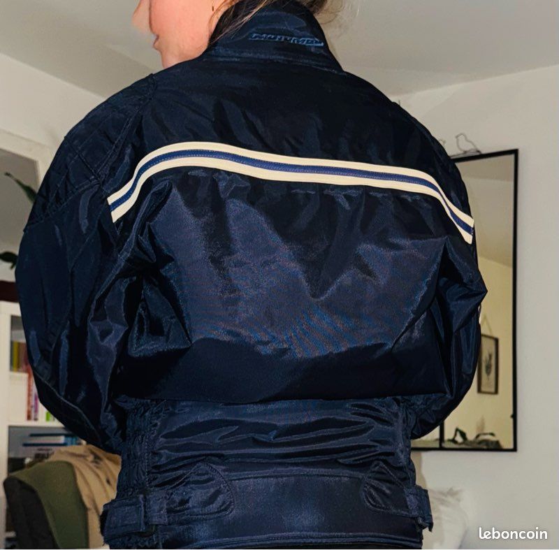 Blouson moto vintage Motomod bleu marine – taille S (image 6)