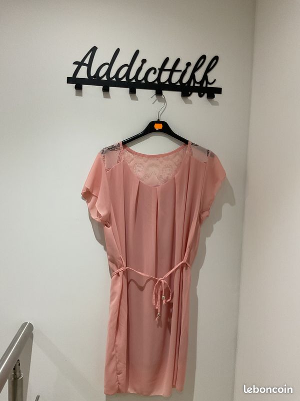 Robe Noire Femme Unique Taille L Ou M - Coton Mélangé Manches Longues
