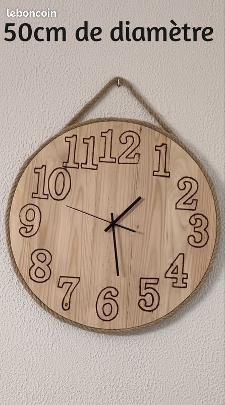 Horloge murale théière noire en verre acrylique faite main mécanisme