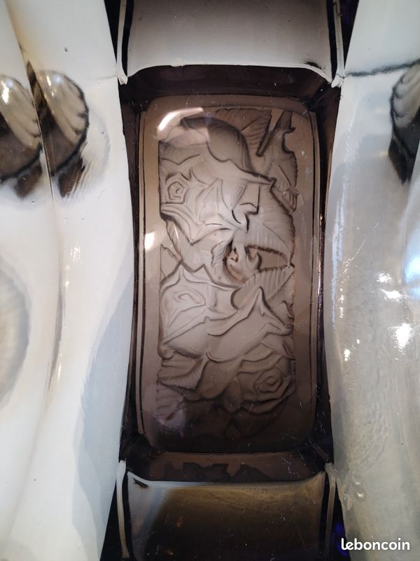 Ensemble d'une coupe et de six coupelles en verre fumé - Art Deco (image 2)