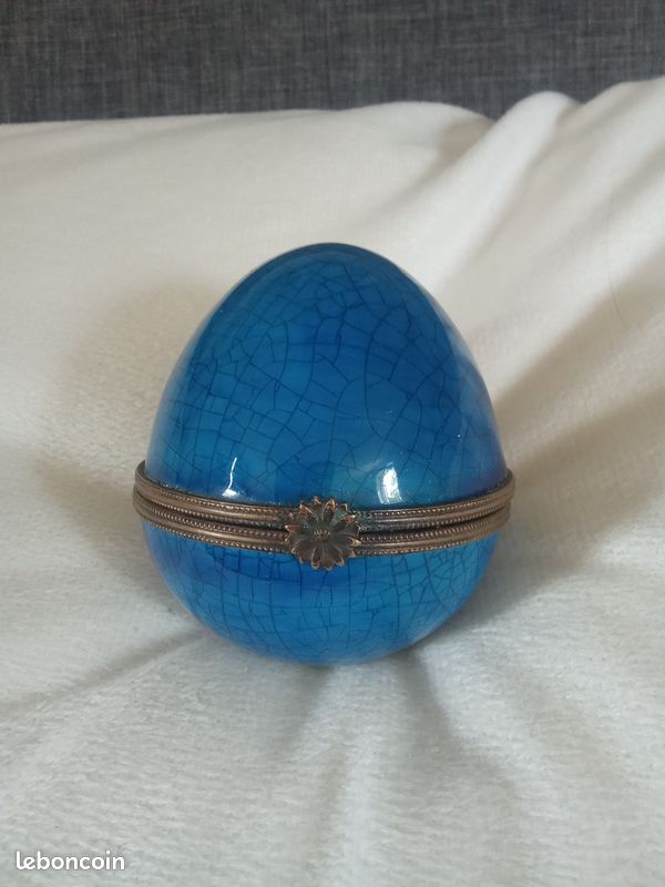 Boite oeuf faïence craquelée (image 1)