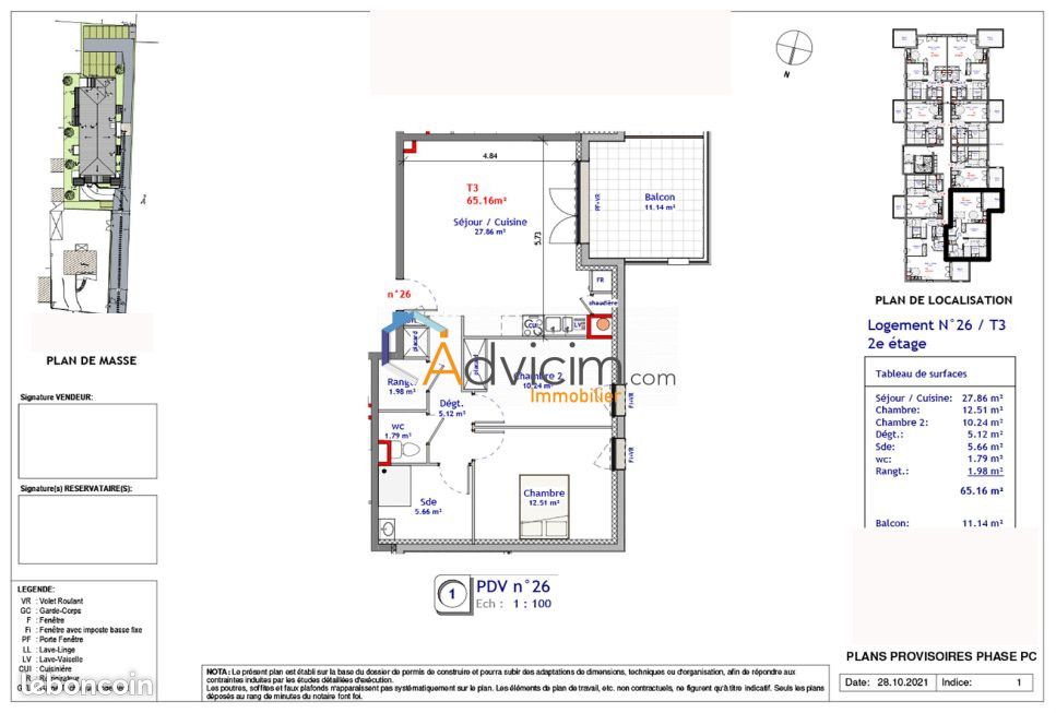 Appartement 3 pièces 65 m² · à Saran · 65 m² · 781 €/mois