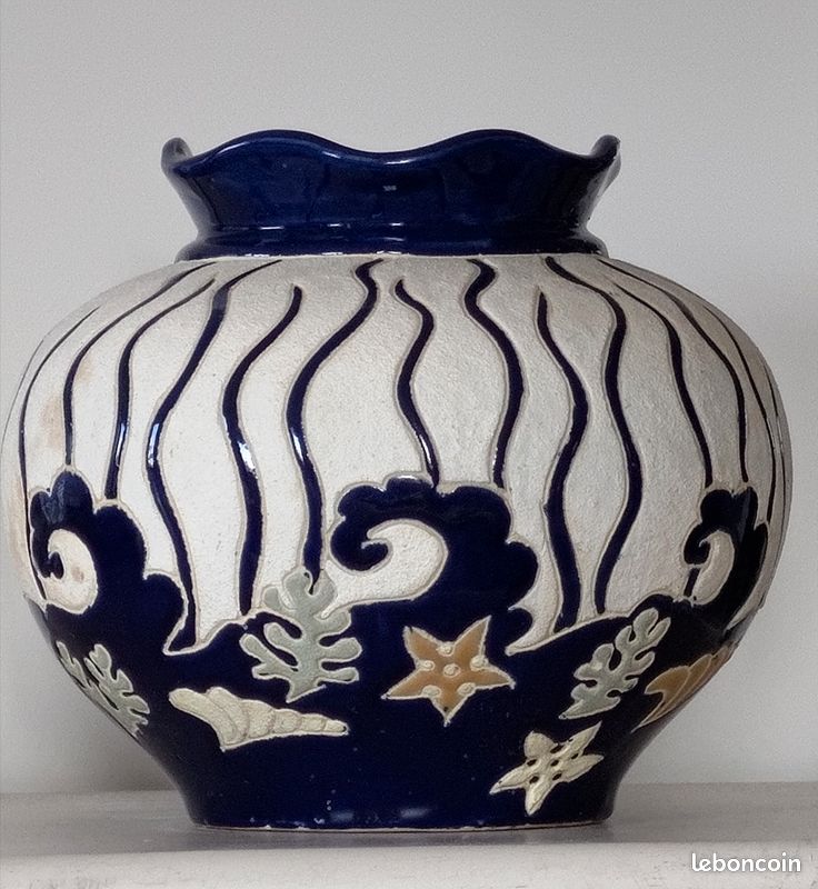 Cache pot à décor marin (image 1)