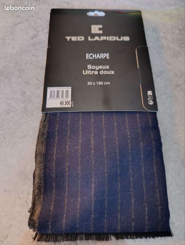 Écharpe Soie Vintage Ted Lapidus 36x135 Cm - Bordeaux - Occasion