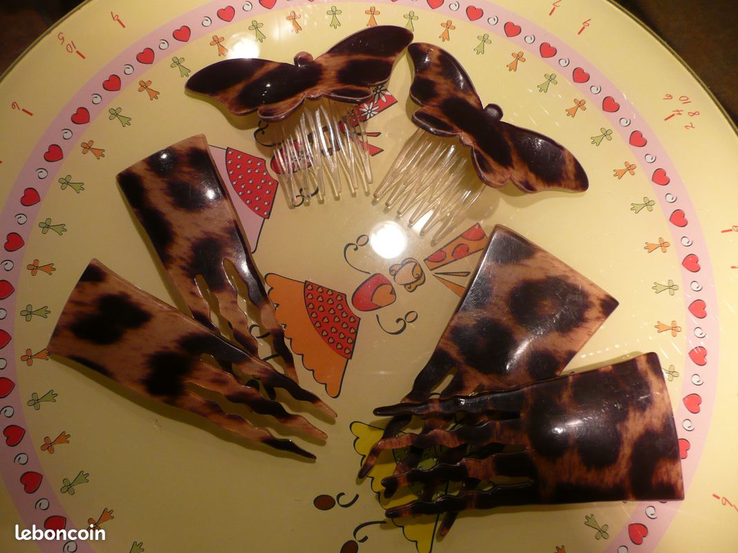 Lot de 6 peignes leopard (image 1)