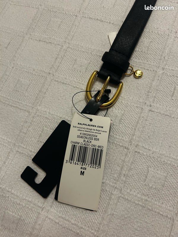 Ceinture Lauren Ralph Lauren cuir noir neuve étiquetée T.M (image 3)