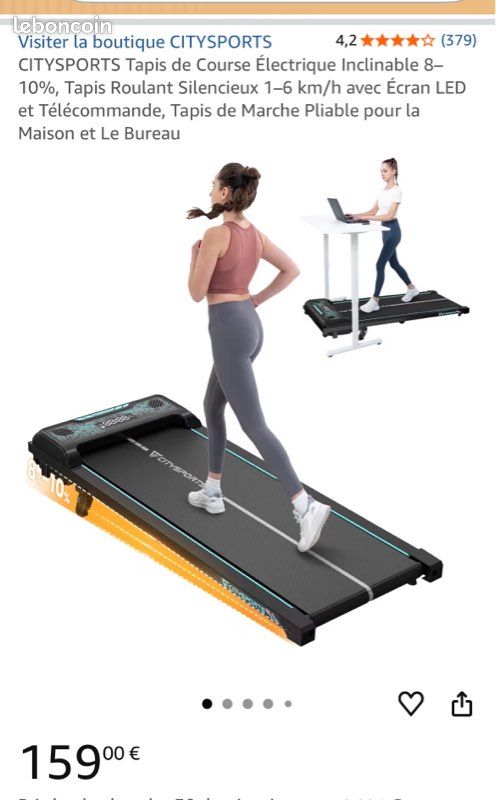 COSTWAY Tapis de Jogging/Marche Roulant-Vitesse 1-6,5 km/h-2,25HP-12 Programmes Prédéfinis COSTWAY Tapis de Jogging/Marche Roulant-Vitesse 1-6,5 km/h-2,25HP-12 Programmes Prédéfinis