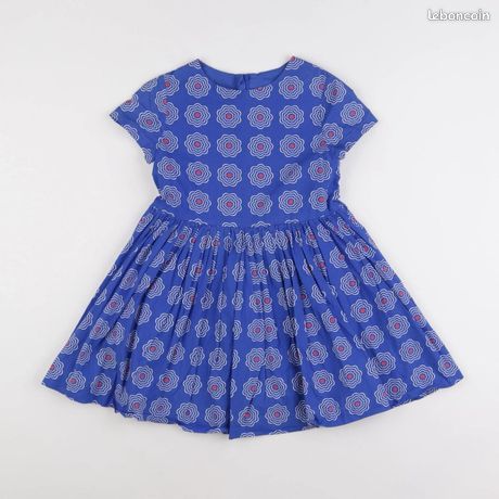 Robe D'été Jacadi Fille 6 Mois - Coton Fleuri Rose - Occasion Très Bon état (TBE)
