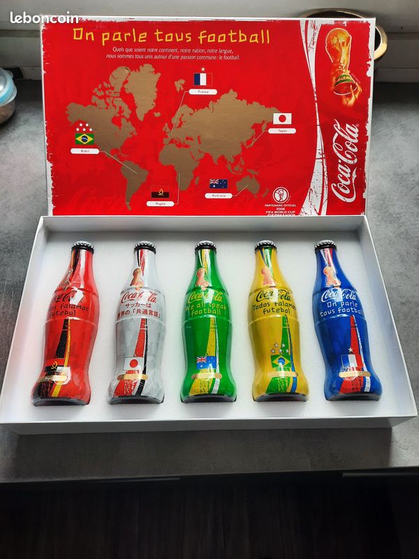 Coffret Collector Bouteille Coca-Cola Coupe Du Monde France 98 - 33 Cl, Bleu, Figurine