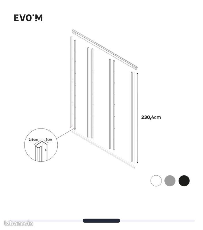 4 Profilés pour 2 portes coulissantes (image 3)