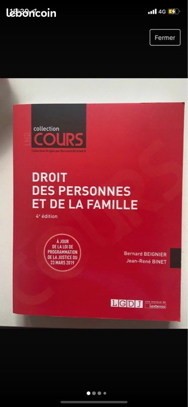Livre droit , droit des personnes et de la famille (image 1)