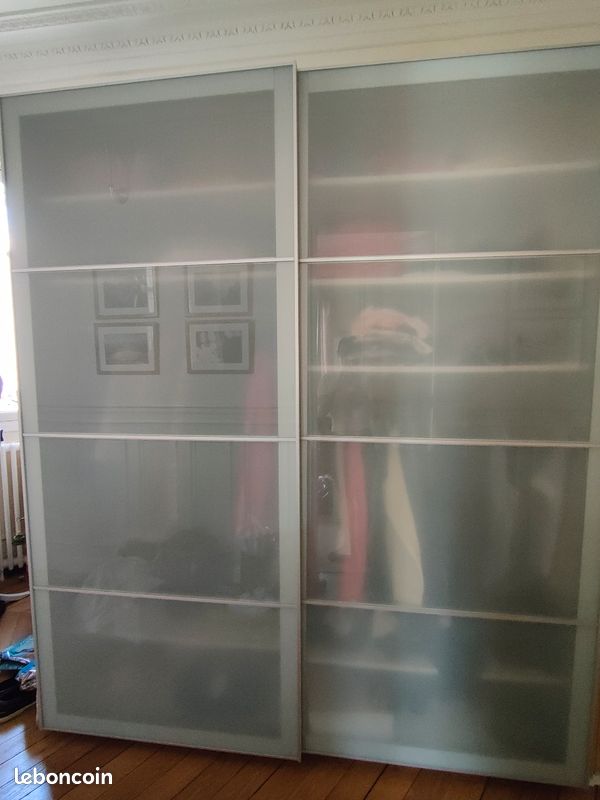 Portes PAX IKEA Blanc Et Verre Dépoli 239x100 Cm – BERGSBO