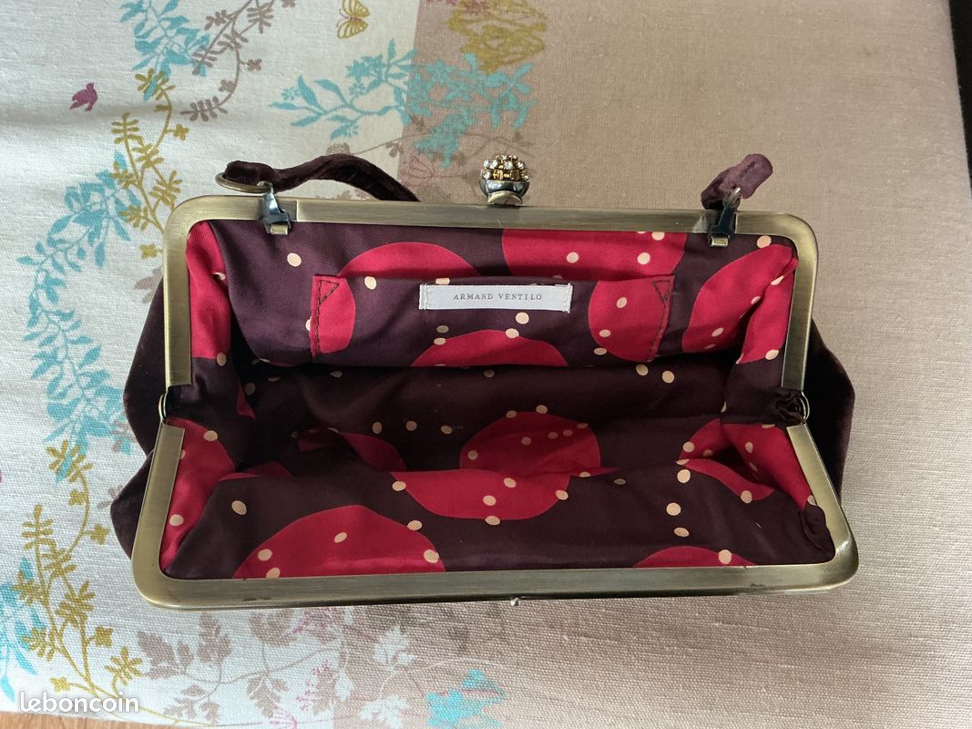 Sac/pochette vintage en velours Armand VENTILO (image 5)