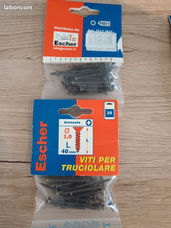 Lot de 2 sachets de vis a bois Tête fraisée (image 1)