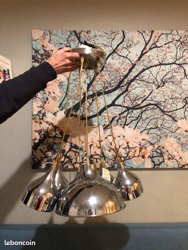 Lustre plafonnier en chrome (image 3)