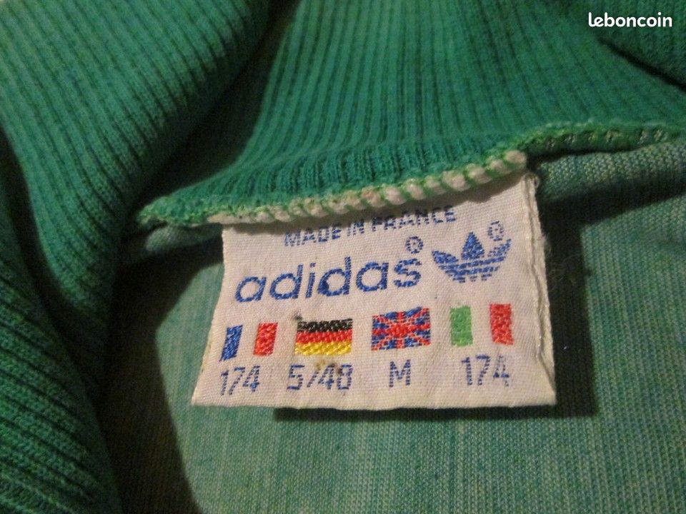 Survêtement Vintage Adidas Keyrolan Velours – Années 80, Taille M, Made In France, Occasion Bon état