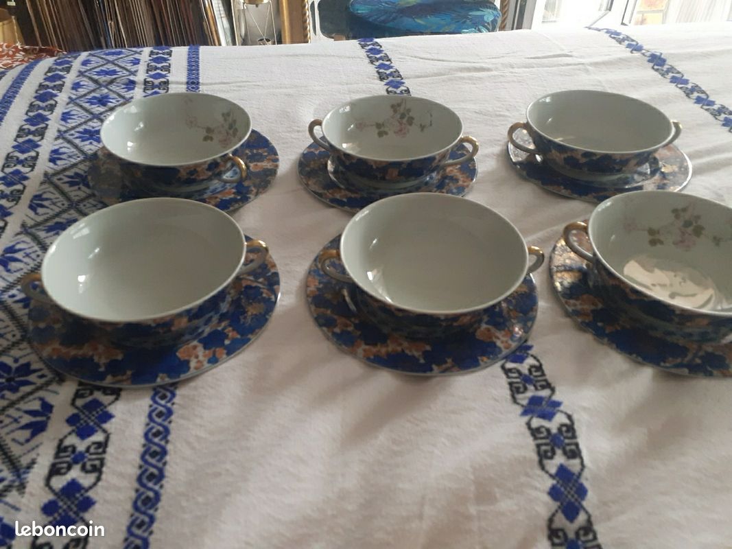 Six tasses et sous tasses Haviland (image 1)