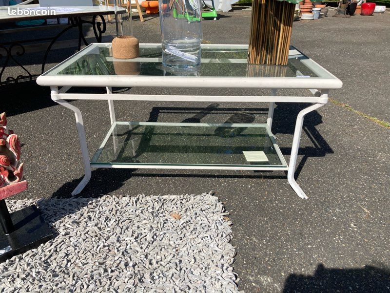Table salon fer forgé blanc (image 6)