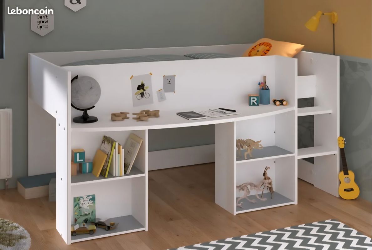 Lit enfant combiné 90x200 avec armoire (image 1)