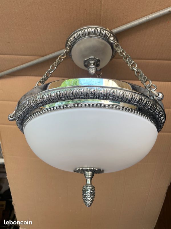 Lustre vintage métal argenté (image 2)