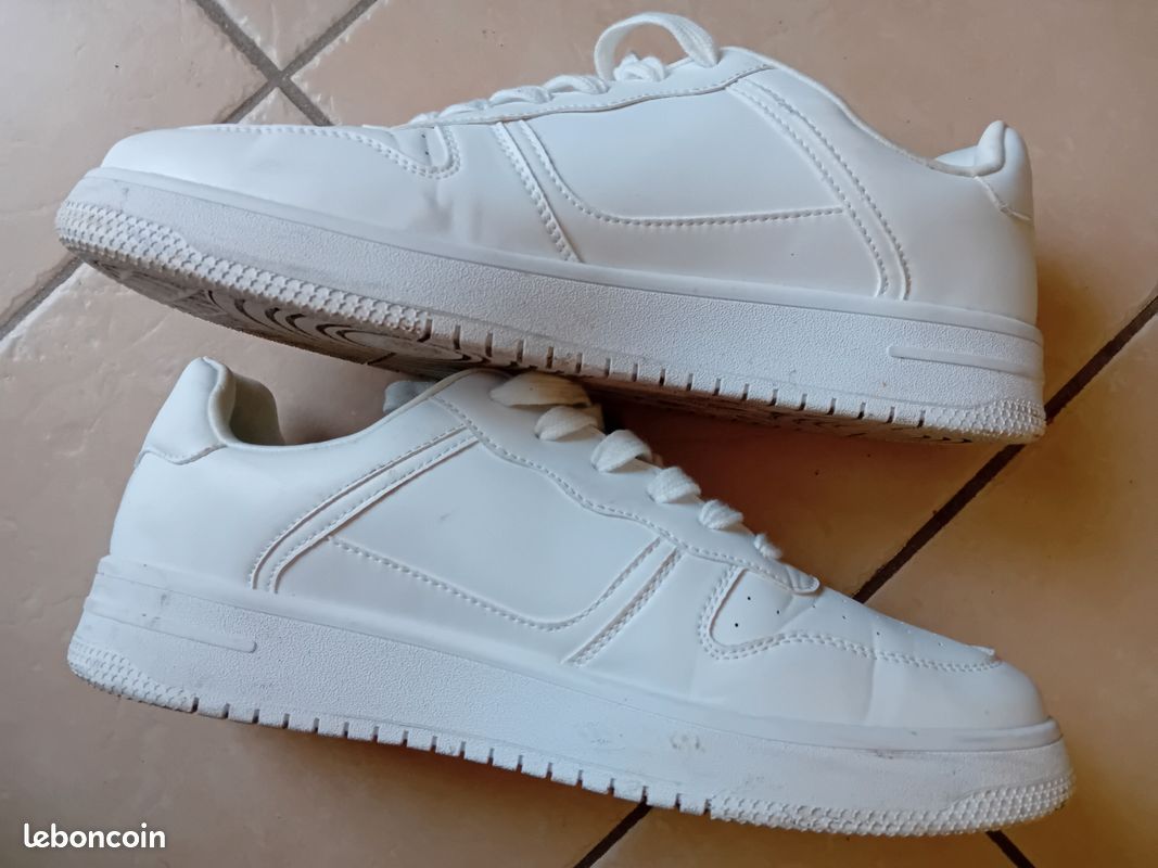Basket homme blanche semelle épaisse Chaussures
