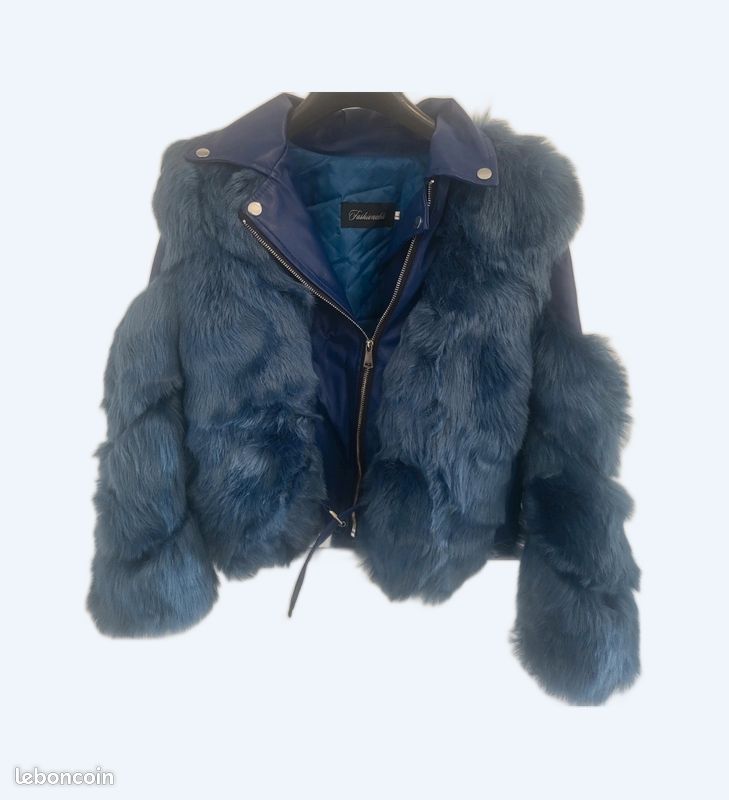 Blouson simili cuir fourrure (image 1)
